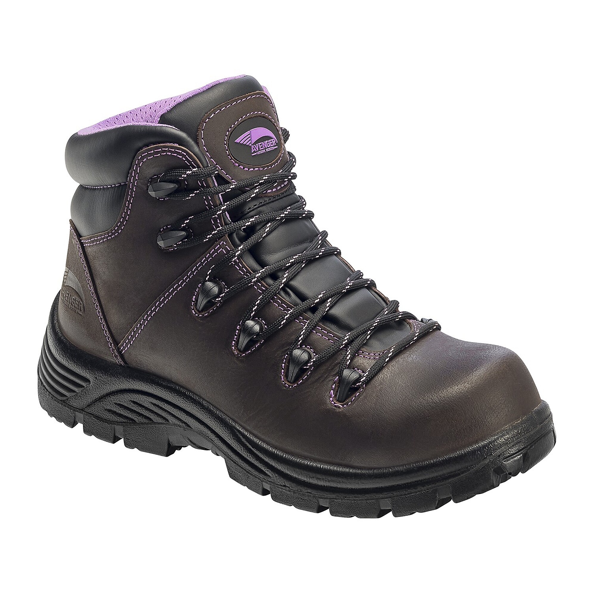 Avenger Framer Women's High Top Work Boots — Composite Toe, IC/EH/SR/PR, Brown/Black, Size 8D, Model# A7123-8M